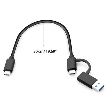 2 in 1 USB-C pentru Cablu pentru QC PD Încărcare Rapidă de Date de Sincronizare 10Gbps pentru Cellp Picătură de Transport maritim