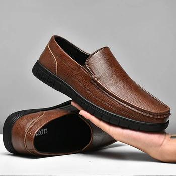 2023 Bărbați Pantofi cu Barca de Afaceri Respirabil Barbati Mocasini Pantofi Mocasini Plat Pantofi Casual din Piele Încălțăminte Aluneca pe Antiderapante