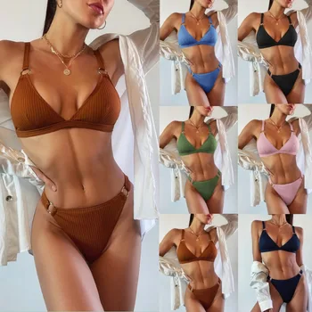 2023 Europa și Statele Unite ale americii New Sexy Groapă Benzi de Tesatura Bikini Fierbinte de Vânzare de costume de Baie Femei