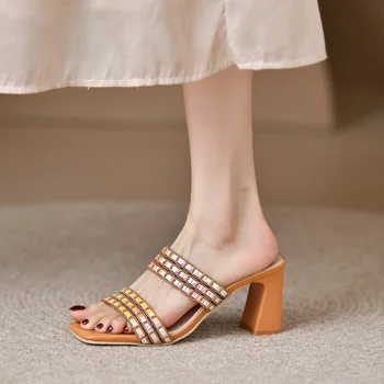 2023 NOUA Moda Femei Sandale sandale Petrecere Pompe Tocuri Subtiri de Mare Rochie Eleganta de Pantofi Papuci de Casa Zapato Mujer papuci