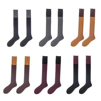 2023 Noi Femeile pentru Extra Lungi Coapsei Mare Ciorapi de Culoare de Contrast Mozaic Peste Genunchi Soc