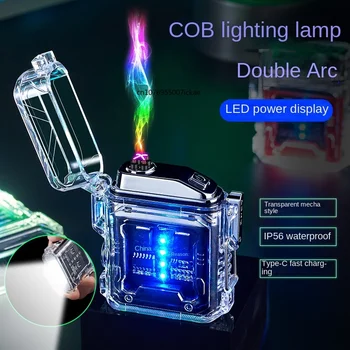 2023 Nou Tip C USB cu Plasmă Reîncărcabilă în aer liber Camping Iluminat Lanternă Tip Impermeabila Dublu Arc Bricheta