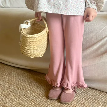 2023 Toamna coreene Noi Fete Jos Clopot-fund pentru Copii Pure Pantaloni de Culoare de haine pentru copii