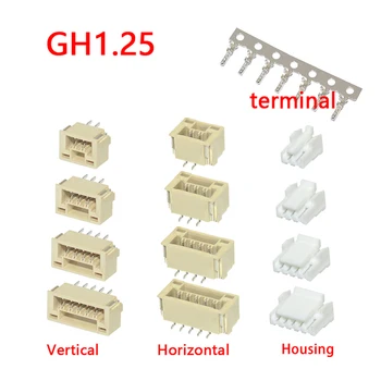 20BUC JST GH1.25 Conector cu blocare GH 1.25 mm Soclu Pin Header Verticală Orizontală Locuințe terminal 2 3 4 5 6 10 12 pin