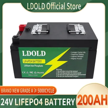 24V 200Ah LiFePO4 Baterie Built-in BMS Litiu Fosfat de Fier Celule Pack Pentru Înlocuirea cele Mai de Alimentare de Rezervă Acasă de Stocare a Energiei