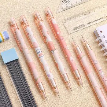 2Pc Suc de Piersici Creion Mecanic 0,5 mm Minunat Creion Refill pentru Elev Scris, Desen Schiță Creion de Papetărie