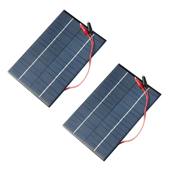 2X 4.2 W 18V Celule Solare Policristaline Panou Solar+Crocodil Clip Pentru Încărcare Baterie de 12V 200X130X3MM