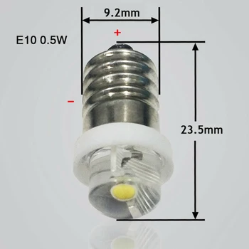 3/4.5/6V 0,5 W 6000K Alb LED E10 Înlocuire Bec Pentru Lanterna Lanterna lanterna Lanterna Înlocuiri de Becuri
