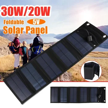 30W/20W 5V Pliabil USB Panou Solar Portabil Pliant Celulă Solară rezistent la apa Panou Solar Încărcător de Putere Mobil Încărcător de Baterie