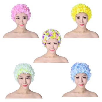 3D Flori Capac de Înot Respirabil Sporturi de Apă Pălărie Moale Parul Lung Înot Baie Capac de Protecție pentru Urechi Confortabile pentru Femei