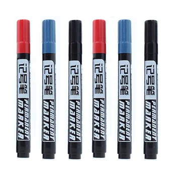 3Pcs/Set Permanentă Reîncărcabile Marker rezistent la apa Cerneală Fine Punct de Cerneală Ulei 1,5 mm Albastru Negru Roșu Rotund Toe Culoare Fin carioci