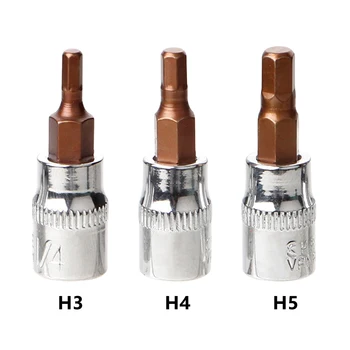 3pcs 1/4 Inch Bit Hex Socket Pătrat Set Chei tubulare cu Clichet Adaptor de Priza șurubelniță Biți Unelte de Mână H3 H4 H5/H6 H7 H8