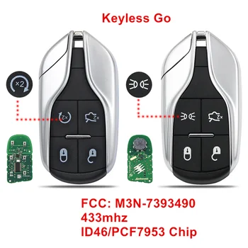 4 Butonul Smart Keyless Go Cheie de la Distanță 433MHz ID46 Chip M3N-7393490 pentru Maserati Quattroporte Președintele Ghibli Levant 2012-2015