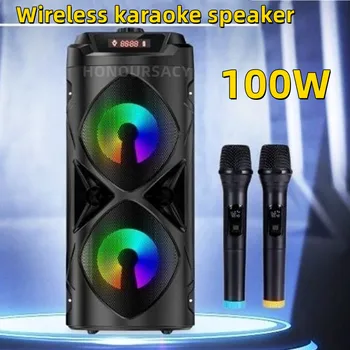 4-inch de Mare putere Karaoke Difuzor Bluetooth Portabil 360 Stereo Wireless Subwoofer Lumina RGB K-Cântec Plaza Petrecere Cutie Caixa De Som