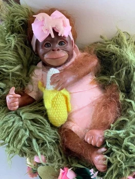 45CM Renăscut Maimuță Copil Urangutani Realiste Soft Touch Pluș Moale Corpul Papusa de Colectie de Arta Cadouri pentru Adulți