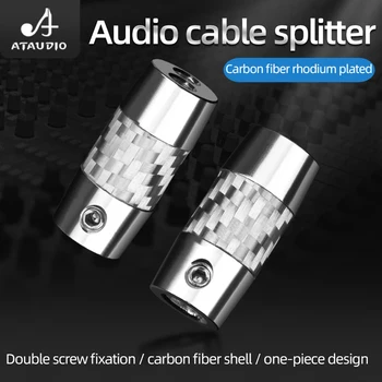 4BUC ATAUDIO 6.0 mm la 3.5 mm Shell Hi-end din Fibra de Carbon, Placat cu Rodiu, Y Splitter Slider Audio Jack pentru DIY Sârmă setul cu Cască Conector