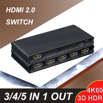 4K 60Hz 1x2 HDMI Splitter Hdmi 2.0 Switcher 5x1 HDMI Switch 3x1 4x1 Video Converter pentru Km Cutie de Xbox, PS4, PS5 Laptop PC La Monitor