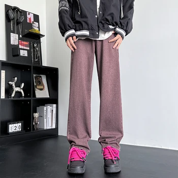 5 Culoare Largi Blugi Barbati de Moda Supradimensionat Vintage Blugi Barbati Streetwear Hip-hop Liber Largi Picior Pantaloni Denim Pantaloni Barbati M-3XL