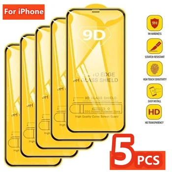 5PCS 9D Sticlă de Protecție Ecran Protector pentru iPhone 14 13 12 11 Pro Mini Max 7 8 Plus Sticla Temperata pentru IPhone 11 X XR XS MAX
