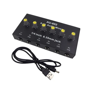 6-Modul Stereo Semnal Audio Mixer Bord pentru Căști, Amplificatoare de Sunet de Amestecare Distribuitor de 3,5 MM Aux Amestecarea Amplificator UA-602