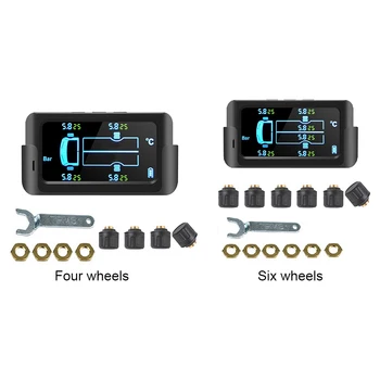 6 Senzori Wireless de monitorizare a Presiunii în Anvelope de Energie Solară Externe TPMS Senzor de Încărcare USB pentru Camion, RV Auto pentru Autovehiculul de Autobuz Van