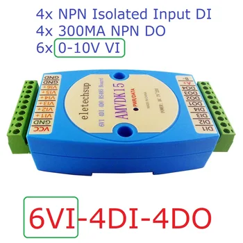 6VI/4DI/4DO 0-10V Intrare / intrare Digitală și ieșire modulul / RS485 MODBUS RTU Comunicare