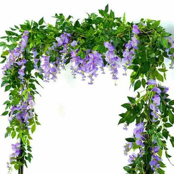 6x 190cm Artificiale wisteria cu flori de Viță de vie DIY Arcada de Flori Pentru Petrecerea de Nunta Biroul de Acasă Agățat de Perete Ghirlanda Plante Decoruri