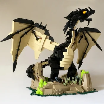 704PCS Dungeonsed Dragonului Negru Animal MOC Set Modelul Blocuri Truse de Jucarii pentru Copii Copii Cadou Jucărie Cărămizi Animale