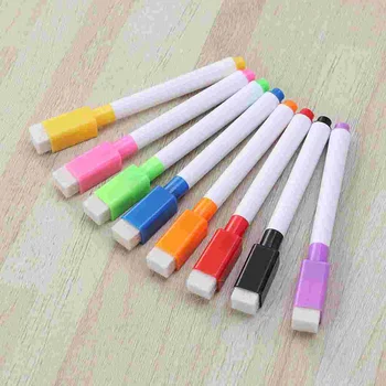 8PCS Multi - funcțional Colorate Portable White Board Markere 8 Culori Asortate Tablă Magnetică Pen Markere Uscate pentru