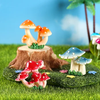 9 Stiluri de 1 BUC Simulare Ciuperci Figurine Vii Drăguț Miniatură Micro Peisaj Peluze Ghivece de Plante Gradinarit Decorare