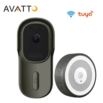 AVATTO Tuya Video Inteligente Usa cu Camera video 1080P, 170° Ultra Unghi de Vizualizare Larg WiFi Video Soneria Funcționează pentru Alexa/Start Google