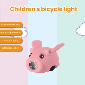 Accesorii pentru biciclete Biciclete Corn rezistent la apă în Formă de Desene animate pentru Copii Biciclete Lampa Led cu Corn Super Luminoase Bicicleta Ghidon pentru Bicicleta
