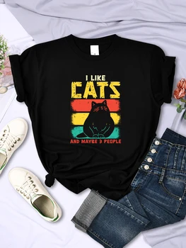 Amuzant Pisica Drăguț Iubitorii de Distracție, îmi Plac Pisicile de sex Feminin T-Shirt Respirabil Casual cu Maneci Scurte Personalitatea Toate-matematica Topuri Femei Tee Îmbrăcăminte