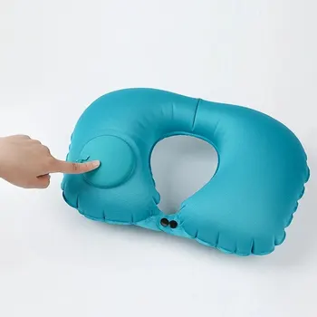 Apăsați Gonflabile Pernă de Călătorie în aer liber U Pernă în Formă de Pernă pentru Gât pui de Somn Perna Lapte de Mătase Pernă Gonflabilă