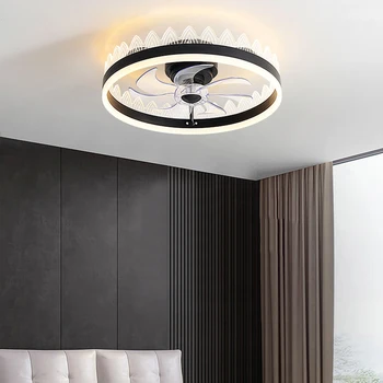 Art Candelabru Led Lampă de Pandantiv Ventilator de Tavan Cu Lumina Nordic decor acasă fără lame dormitor control de la distanță