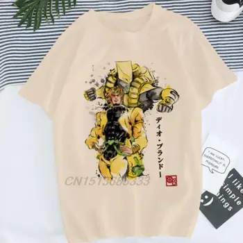 Aventura Bizar JoJo lui Oameni Anime Imprimate T-shirt Atac pe Titan Epocă Bumbac Maneca Scurta Hasbulla Magomedov Tricouri