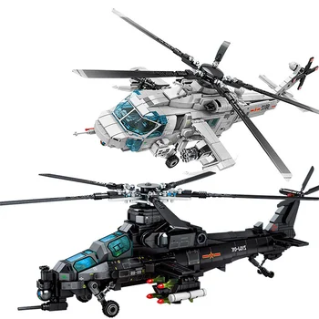 Avioane Militare Z-20 De Elicoptere De Atac Blocuri Soldați Înarmați Avion Model De Cărămizi Pentru Copii Jucarii Pentru Cadouri