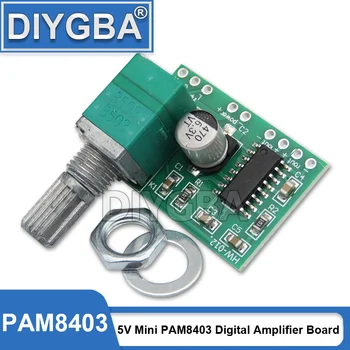 BXV 5V Mini PAM8403 Amplificator Digital de Bord Cu Comutator Potențiometru Poate Fi USB Alimentat