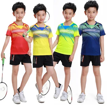 Badminton cu mânecă scurtă tricou Copii costum Jersey mișcare minge respirabil sport kit sport Badminton Tenis de Masă Jersey