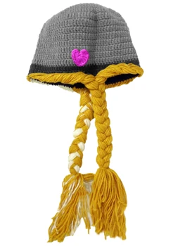 BomHCS Inima Beanie Peruca Panglica Pălărie Multicolore Femei Fata Capac Tricotate Manual