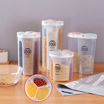 Bucatarie Noua Cutie De Depozitare Cereale Distribuitor De Produse Alimentare Container De Depozitare Cereale Etanșe Umiditate-Dovada Transparent Sigilate Organizator