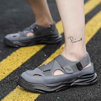 Bărbați Sandale de Vară cu talpi Groase Casual în aer liber, Non-alunecare Deodorant Confortabil Moale cu talpi de Moda All-meci Trend Pantofi pentru Bărbați