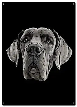 Caine mare Dane Tablă de Metal Semne, Câine, Poster, Semne Decorative de Perete de Arta Decor Acasă - 8X12 Inch (20X30 cm)