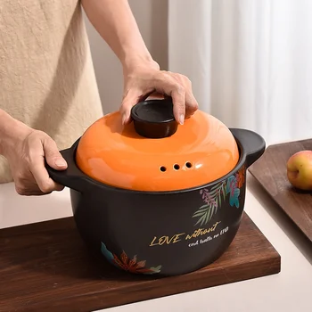 Caserola ceramica rezistent la temperaturi ridicate interne aragaz deschide tocană foc rezistent la temperaturi ridicate dublu ureche oala de supa
