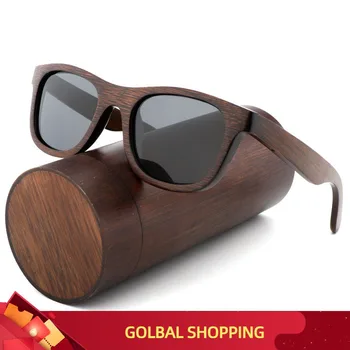 Cel mai bun de lux ochelari de Soare Barbati Polarizati Zebra Epocă de Bambus, Lemn de ochelari de Soare pentru Femei de Înaltă Calitate, Cu Ochelari Cutie de Caz