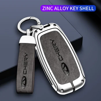 Cheia de la mașină Caz Shell Auto Emblema Breloc cu Inel Pentru Chery Tiggo 7 PRO 5 2 2 3 8 5X 3X QQ Fulwin Arrizo A1 A3 A5 T11 Amuleta M11 Est