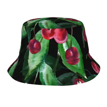 Cireșe fără Sudură Bucket Hat pentru Barbati Femei Pescar în aer liber, de Vară, Călătorie Drumeții Capace