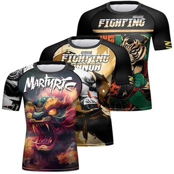 Cody Lundin Adult Bluze T-shirt de Imprimare 3D O-gât Vara Dragon cu mânecă Scurtă pentru Bărbați Bjj Rashguard de Compresie Scurt MMA