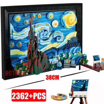 Compatibil 21333 Vincent Van Gogh Noaptea Înstelată Blocuri De Arta Pictura Cărămizi Moc Idei Acasă Decorae Educație Jucarie Cadou