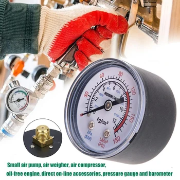 Compresor de aer Pneumatic Lichid Hidraulic Manometru 0-12Bar / 0-180PSI Cadran Tip De Compresor de Aer 1/8